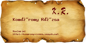 Komáromy Rózsa névjegykártya