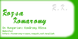 rozsa komaromy business card