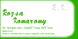 rozsa komaromy business card